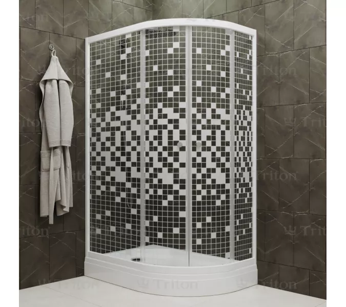 Душевое ограждение  Triton КОРАЛЛ  R/L 120х80 ( А- низкий поддон), Цвет профиля: Белый, Тип поддона: Низкий, Ориентация: левая