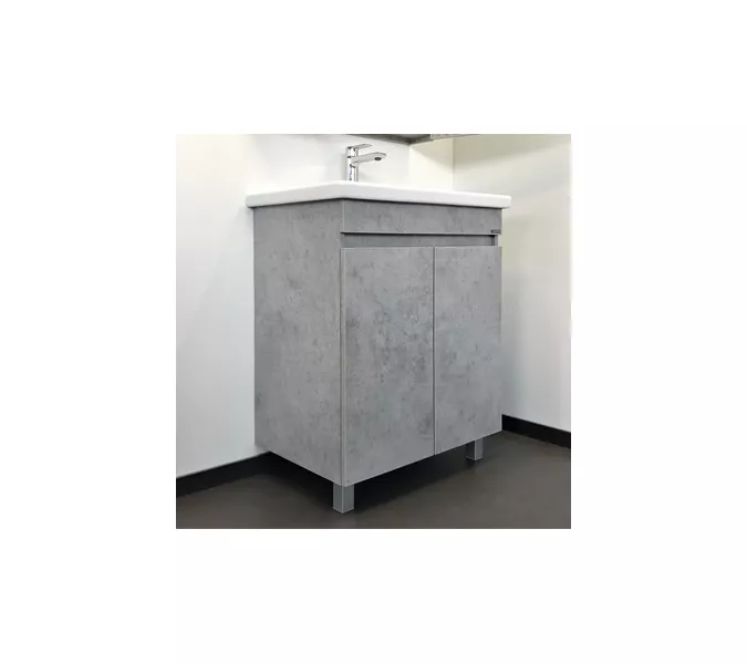 COMFORTY. Тумба-умывальник "Осло-70НД" бетон светлый с раковиной COMO 70, изображение 2