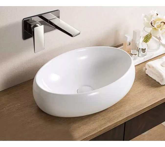 Накладная белая раковина для ванной Gid N9030b, Выбрать цвет: Белый, изображение 6