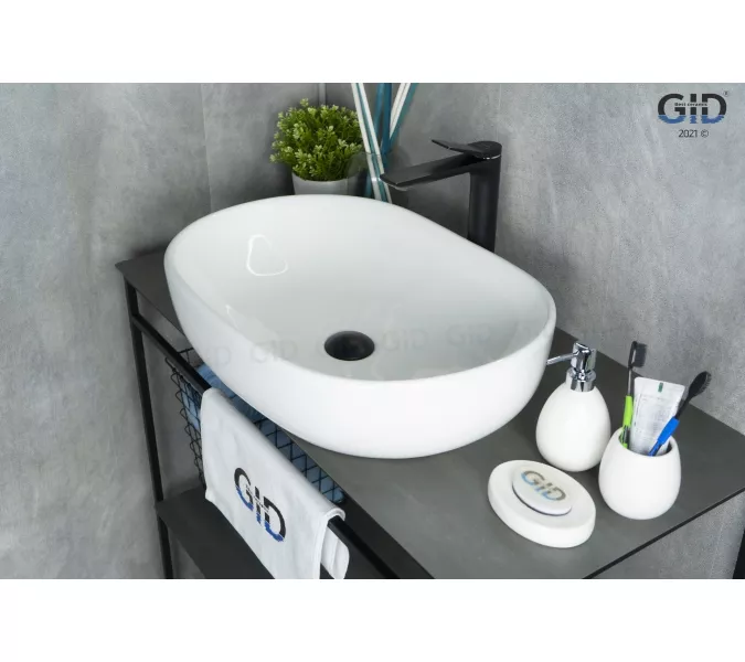 Накладная белая раковина для ванной Gid N9026a, Выбрать цвет: Белый, изображение 3