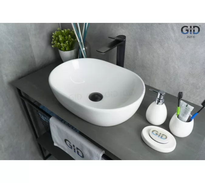 Накладная белая раковина для ванной Gid N9026b, Выбрать цвет: Белый, изображение 3