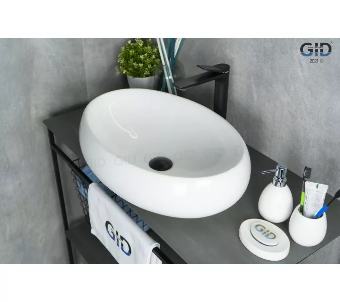 Накладная белая раковина для ванной Gid N9030a, Выбрать цвет: Белый, изображение 2