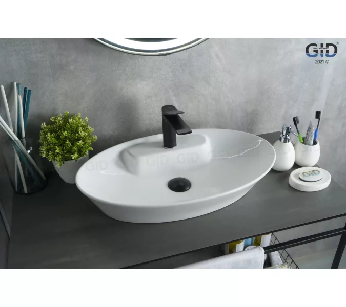 Накладная белая раковина для ванной Gid N9398