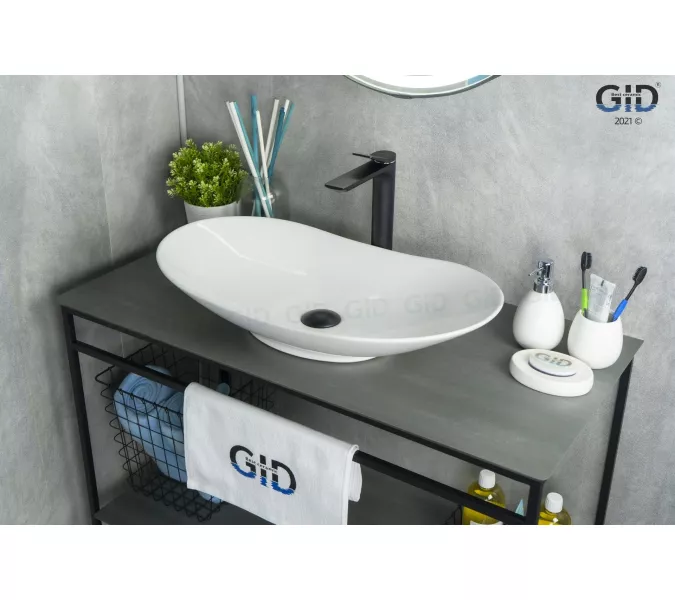 Накладная овальная раковина для ванной Gid N9811, Выбрать цвет: Белый, изображение 2