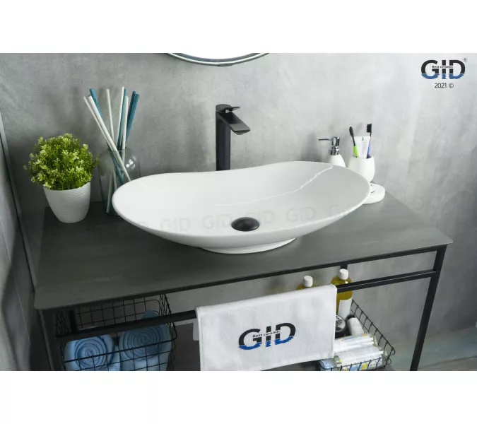 Накладная овальная раковина для ванной Gid N9811, Выбрать цвет: Белый