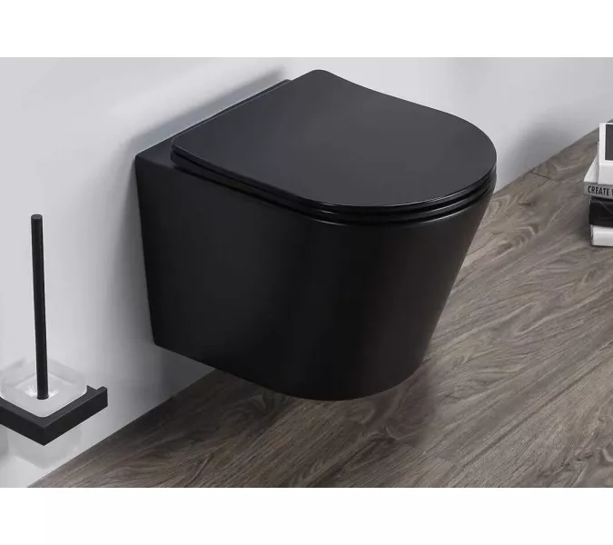 Безободковый подвесной унитаз микролифт дюропласт Gid Tr2130bm, изображение 3