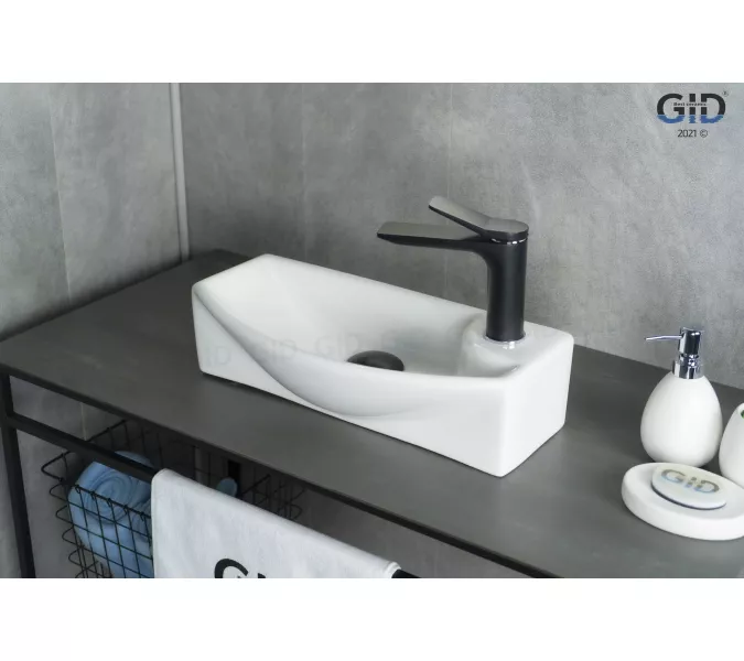 Подвесная белая раковина для ванной Gid 7946L, изображение 2