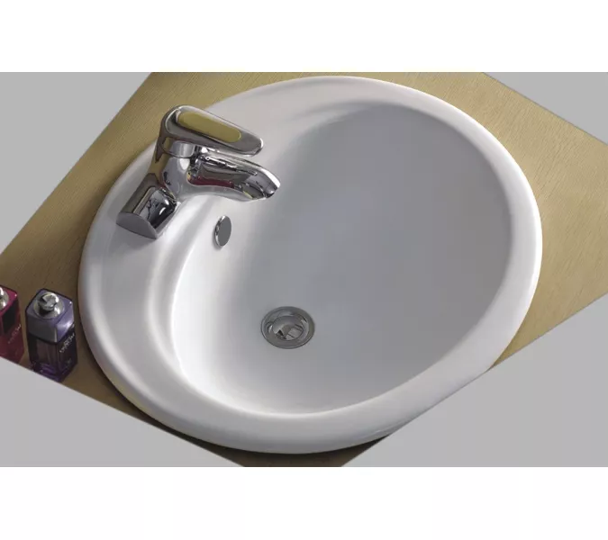 Встраиваемая сверху белая раковина для ванной Gid 9413, изображение 2
