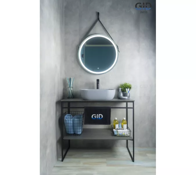 Накладная серая матовая раковина для ванной Gid Gm1302, Выбрать цвет: Серый матовый, изображение 3