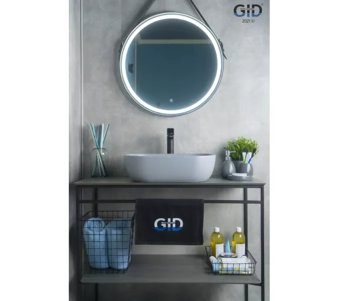 Накладная серая матовая раковина для ванной Gid Gm1302, Выбрать цвет: Серый матовый, изображение 2