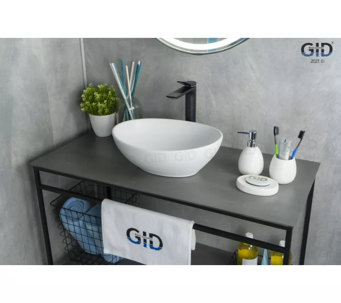 Накладная белая матовая раковина для ванной Gid N900, изображение 3