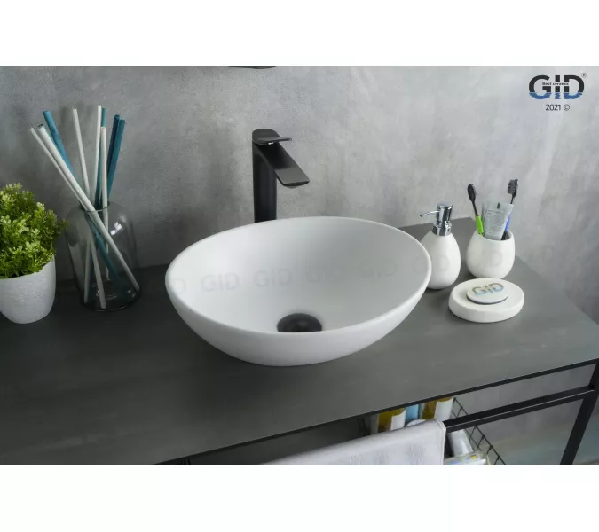 Накладная белая матовая раковина для ванной Gid N900