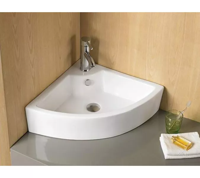 Подвесная угловая белая раковина для ванной Gid N9067b
