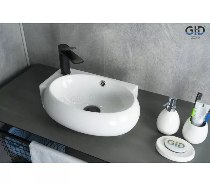 Подвесная белая раковина для ванной  Gid N9100R