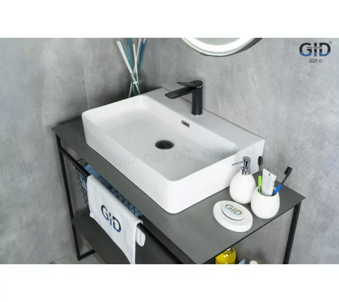 Накладная белая раковина для ванной Gid N9256, Выбрать цвет: Белый, изображение 2