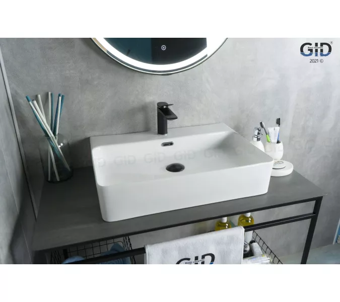 Накладная белая раковина для ванной Gid N9256, Выбрать цвет: Белый
