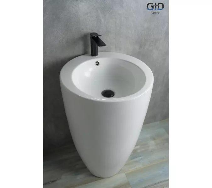 Напольная белая раковина для ванной Gid Nb133