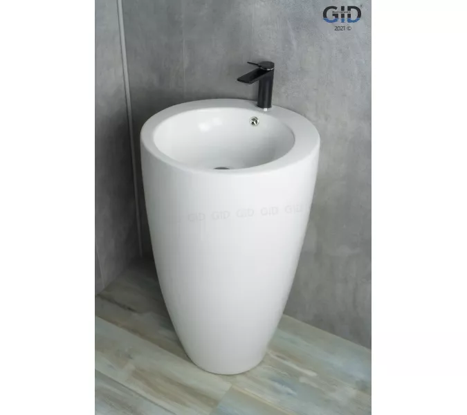 Напольная белая раковина для ванной Gid Nb133, изображение 4