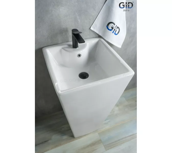 Напольная белая раковина для ванной Gid Nb145, изображение 2