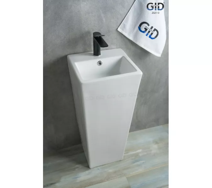 Напольная белая раковина для ванной Gid Nb147