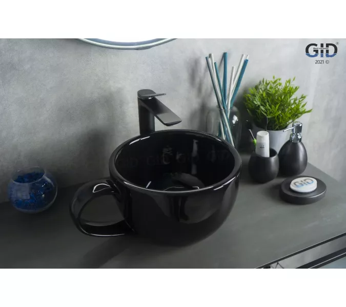 Накладная черная раковина для ванной Gid Nc9077