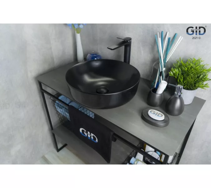Накладная черная матовая раковина для ванной Gid Nc911, изображение 2