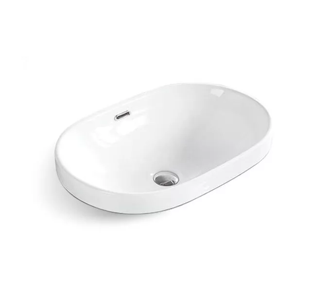 Встраиваемая сверху белая раковина для ванной Gid S1004, Выбрать цвет: Белый