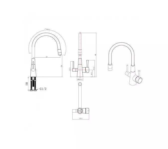 Смеситель для кухни с подключением к фильтру с питьевой водой Lemark Comfort LM3075C-Gray, Выбрать цвет: Серый, изображение 2