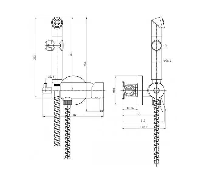 Смеситель Lemark Solo LM7166BL с гигиеническим душем, встраиваемый, изображение 5