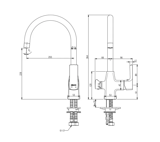Смеситель Lemark Ursus LM7261BL для кухни с подключением к фильтру с питьевой водой, изображение 2