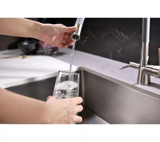 Смеситель для кухни с подключением к фильтру с питьевой водой Lemark Comfort LM3075BN, Выбрать цвет:  никель, изображение 7