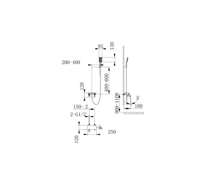 Смеситель Lemark Mista LM6414WG для ванны, изображение 5