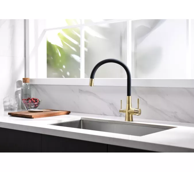 Смеситель для кухни с подключением к фильтру с питьевой водой Lemark Comfort LM3075B, Выбрать цвет: Бронза, изображение 3