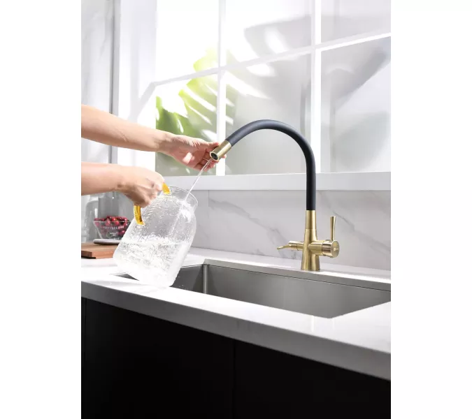 Смеситель для кухни с подключением к фильтру с питьевой водой Lemark Comfort LM3075B, Выбрать цвет: Бронза, изображение 2