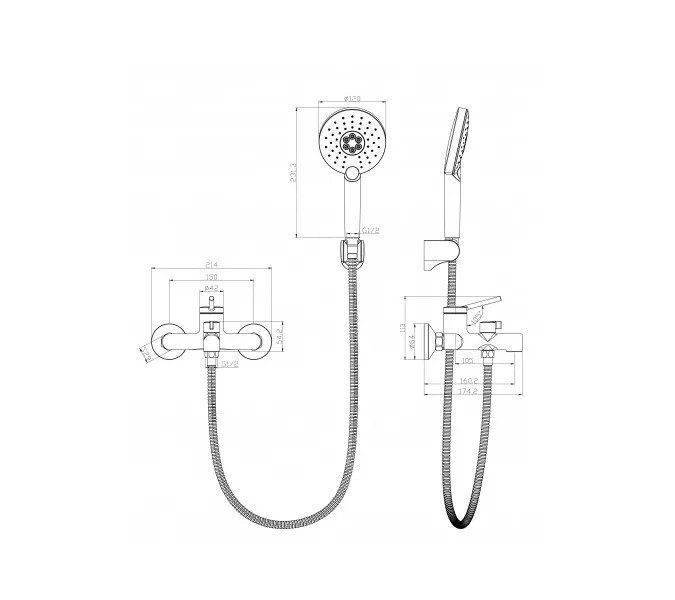 Смеситель Lemark Minima LM3814C для ванны, изображение 2