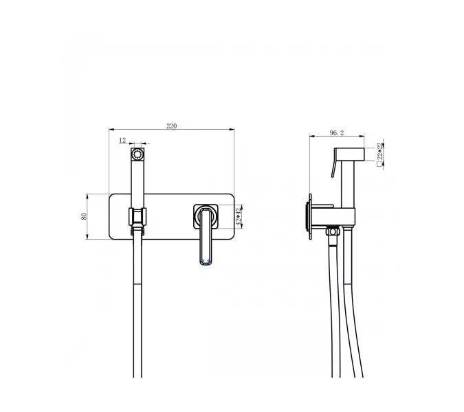 Смеситель Lemark Mista LM6419WG с гигиеническим душем, встраиваемый, изображение 3