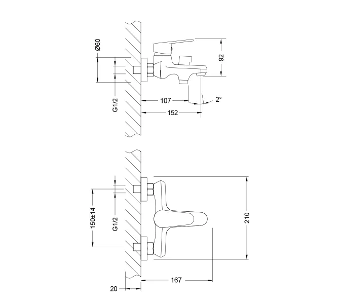 Смесители для ванны и душа POINT LM0314C, изображение 2