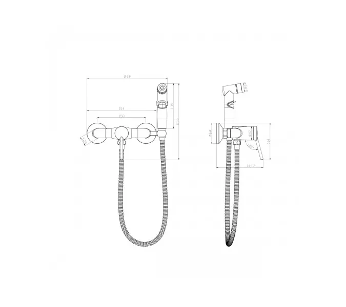 Смеситель Lemark Minima LM3818C с гигиеническим душем, изображение 2