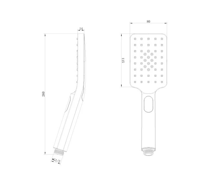 Лейка душевая Lemark  3-функциональная 120х260 мм черный, изображение 2
