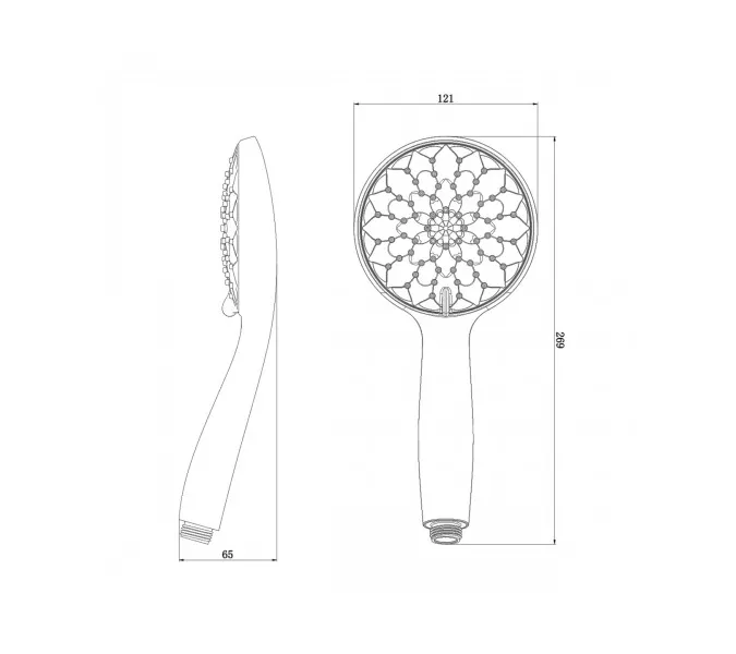 Лейка душевая Lemark  круглая 3-функциональная 121х269 мм хром, изображение 2