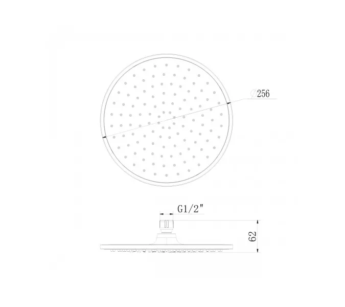 Лейка душевая Lemark  верхняя круглая 256 мм хром, изображение 2