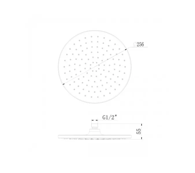 Лейка душевая Lemark  верхняя круглая 256 мм хром, изображение 2