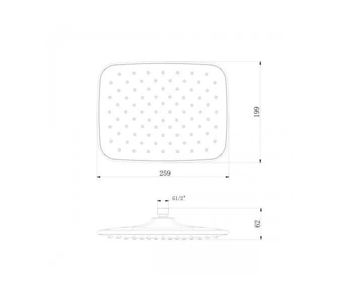 Лейка душевая Lemark  верхняя прямоугольная 259х199 мм хром, изображение 2