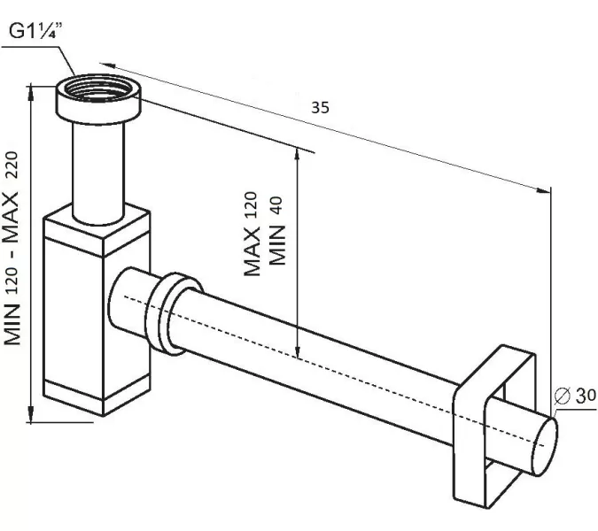 Сифон для умывальника CeramaLux C045, изображение 2