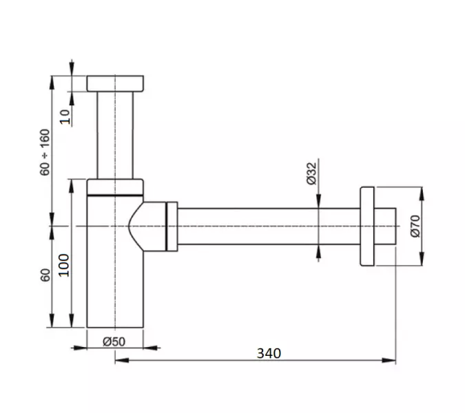 Сифон для умывальника CeramaLux C057, изображение 2