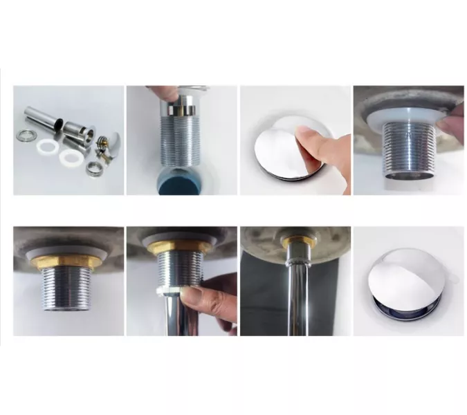 Донный клапан для раковины CeramaLux RD001 с переливом, изображение 3