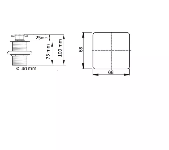Донный клапан для раковины CeramaLux RD006 хром без перелива, изображение 2