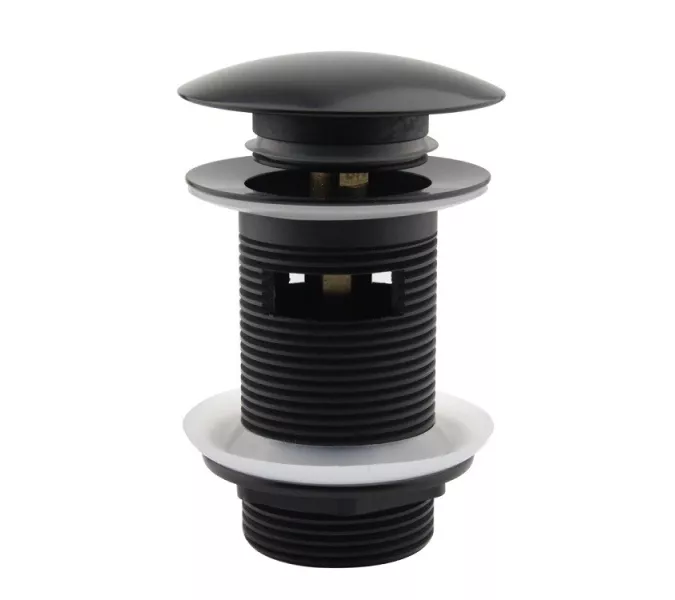 Донный клапан для раковины CeramaLux BB005 металл. черный матовый с переливом