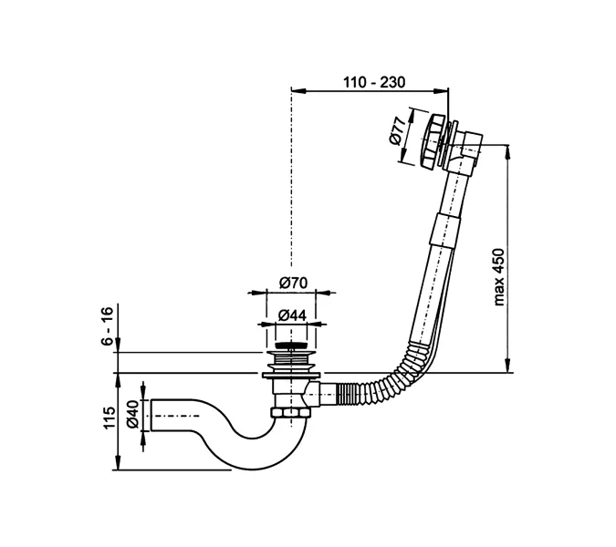 Слив перелив Timo 8003/03 черный, изображение 3