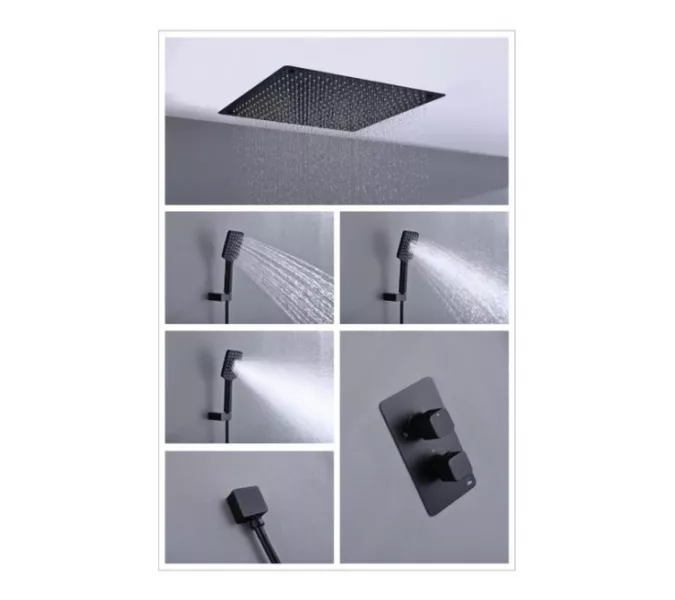 Душевая система встроенная с термостатом Timo Petruma SX-5019, Выбрать цвет: Золото матовое, изображение 4